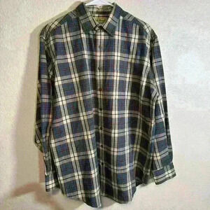 LL Bean plaid Vintage Scotch long sleeve collared Shirt Men size Tall Large